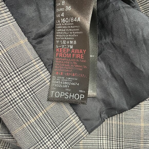 TOP SHOP Oversized Checked Black and White Blazer Size 36 EU - Picture 13 of 13